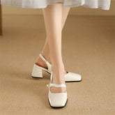 Patent Leather Chunky High Heels With Buckle Strap